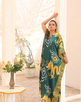 greenish long kaftan