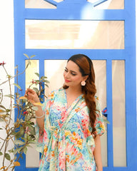 multi floral maxi kaftan