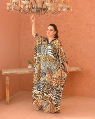 leopard long kaftan