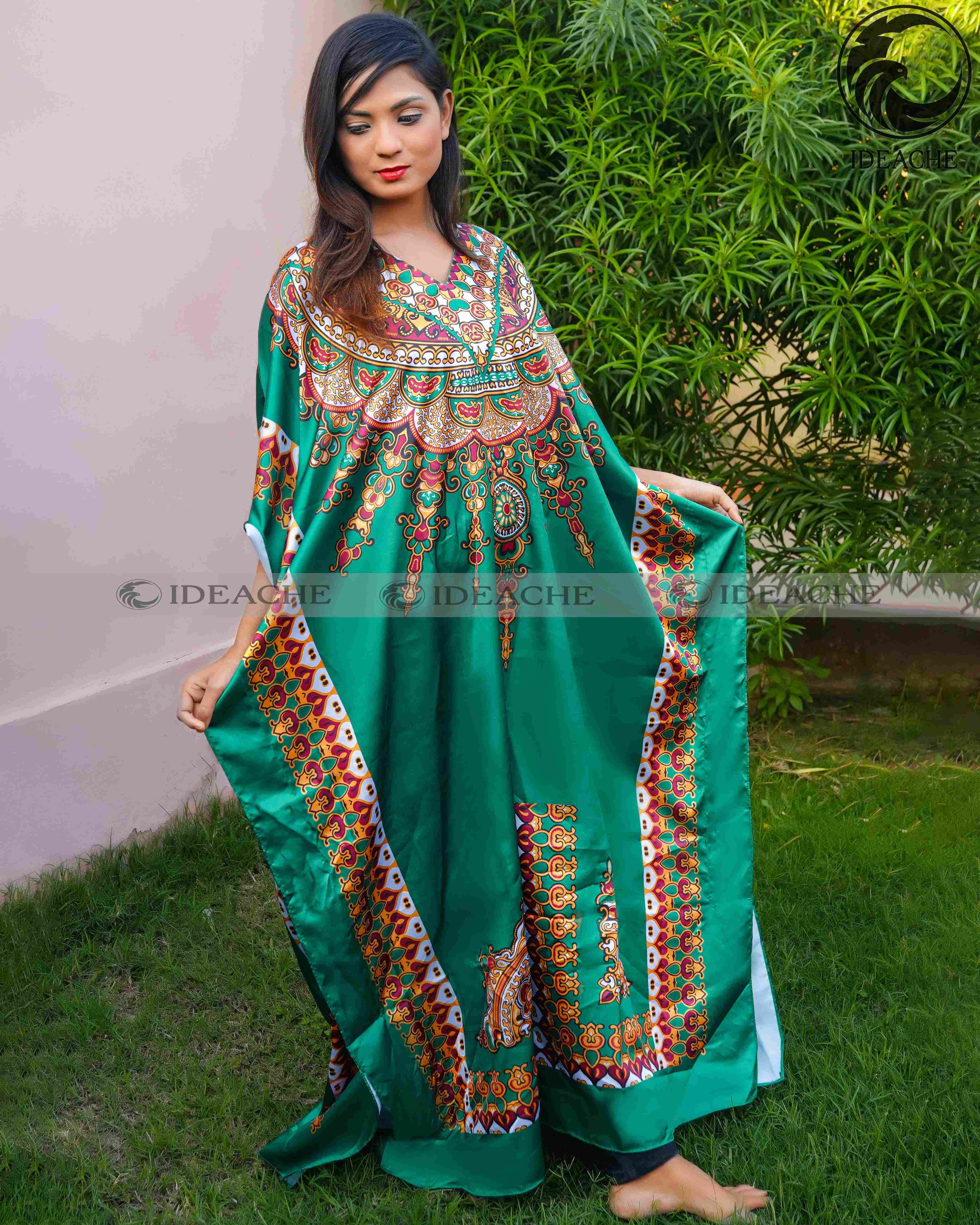 Goddies Green Long Kaftan
