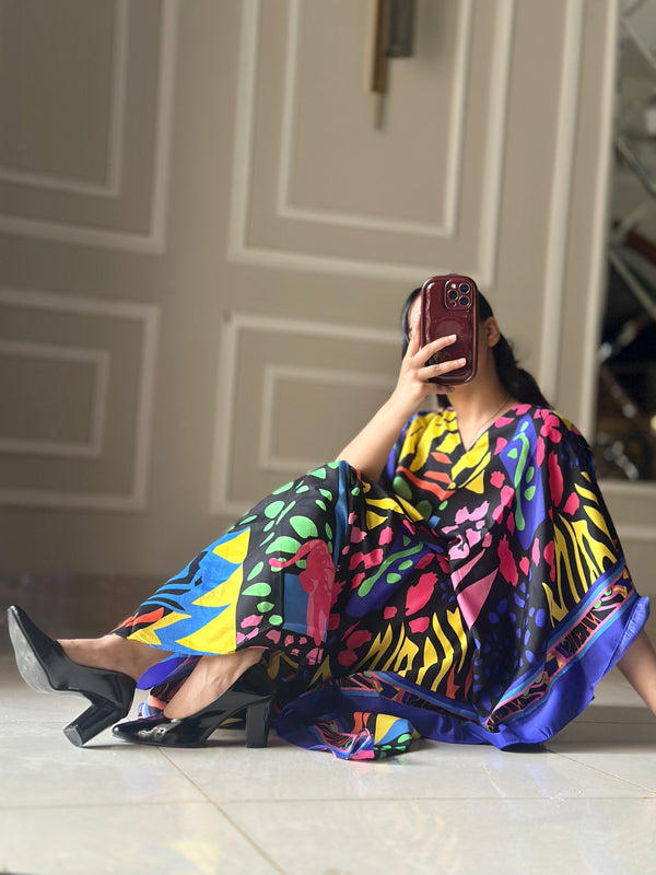 Blue Multi C-Lawn Kaftan                                                                                                                                                                            New Launching
