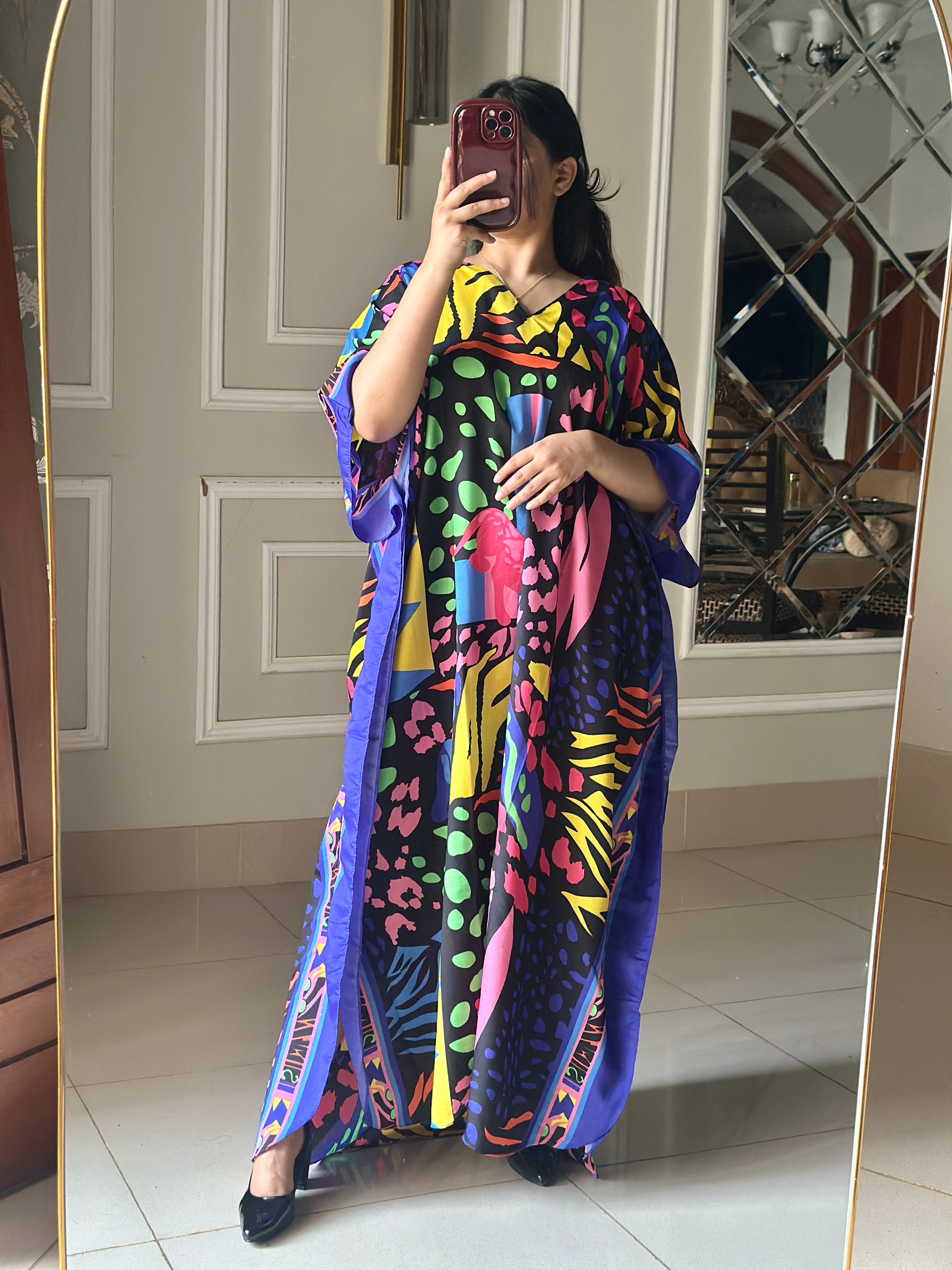 Blue Multi C-Lawn Kaftan                                                                                                                                                                            New Launching