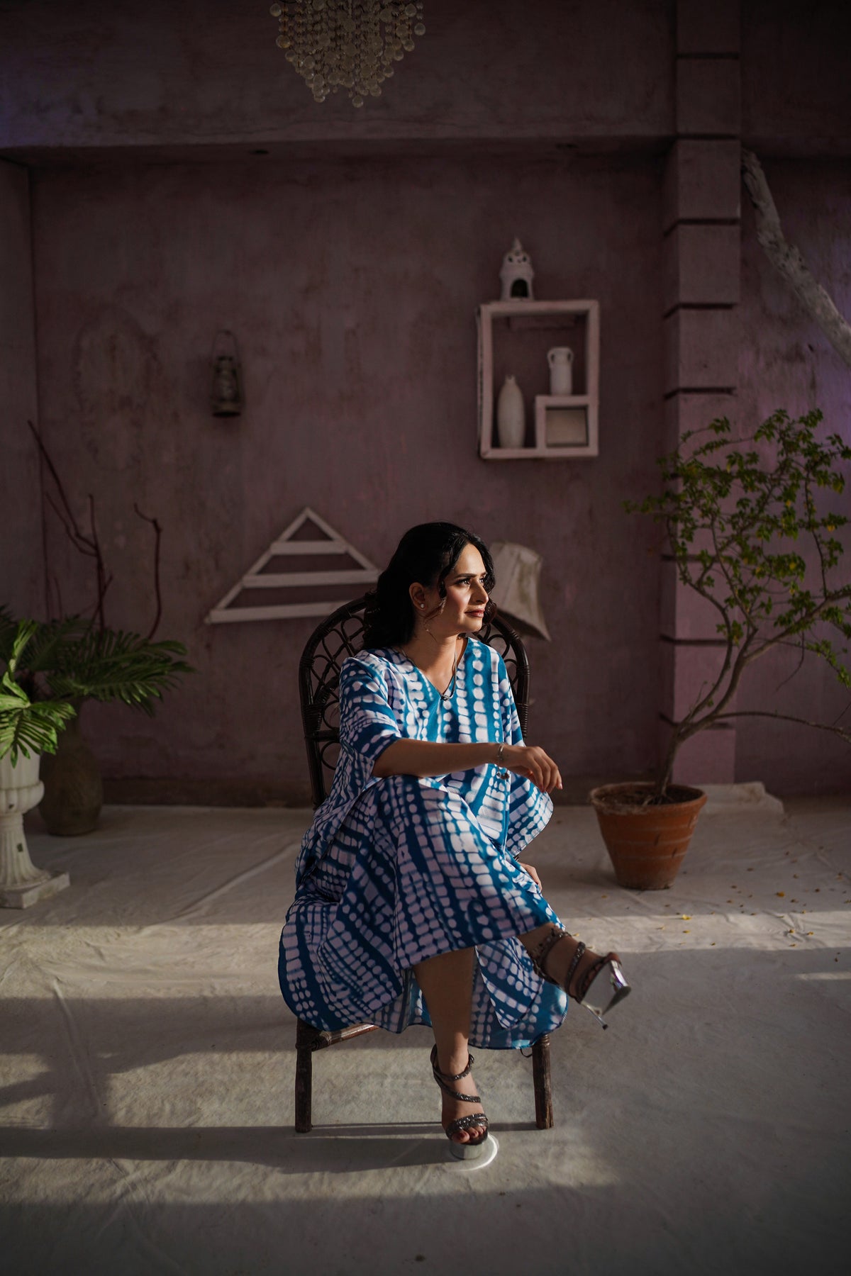 Sea green/white with hand Tie Dye  Vol-2